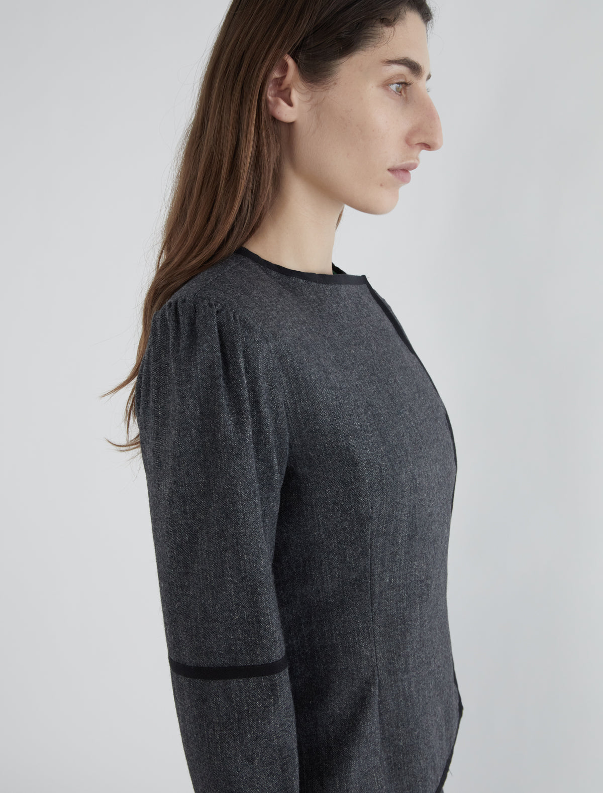 Lee fitted wool jacket crossover opening grey