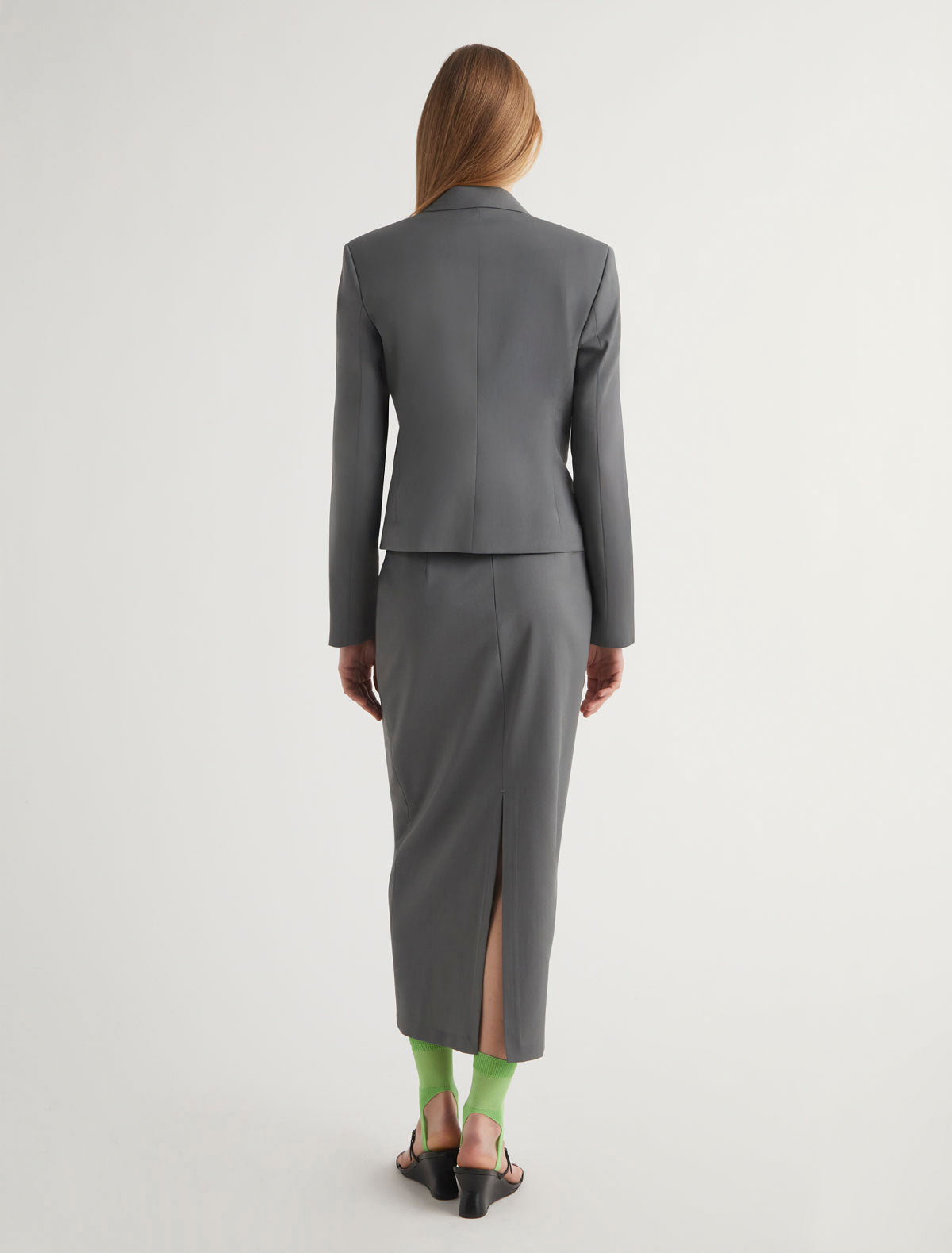 Lula fitted blazer snap button closure