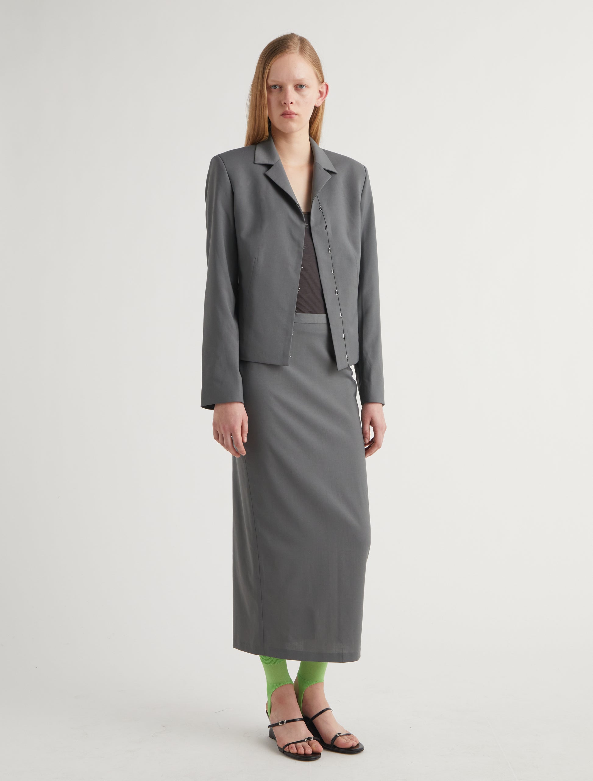 Dina short fuseau style knitted socks green