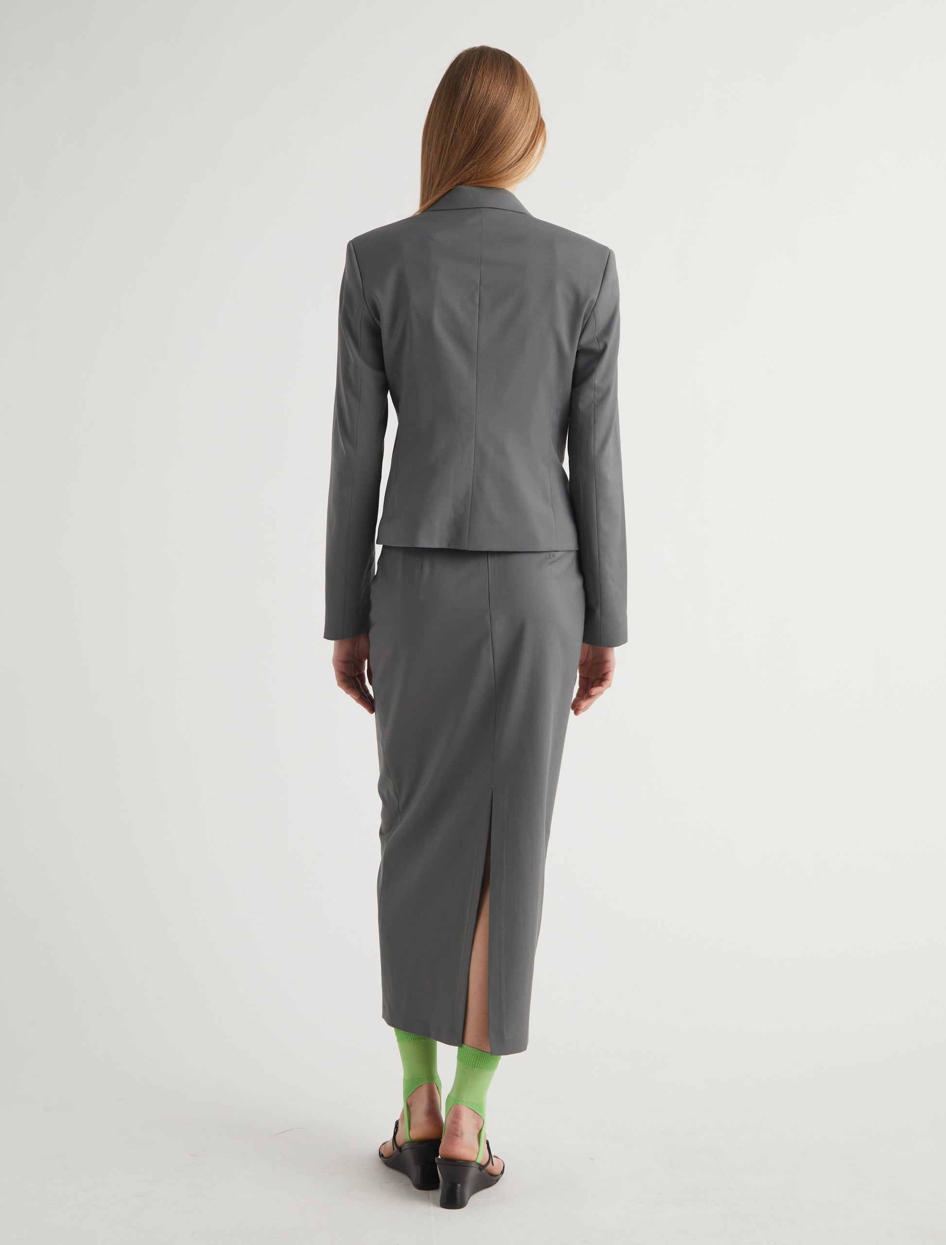 Dina short fuseau style knitted socks green