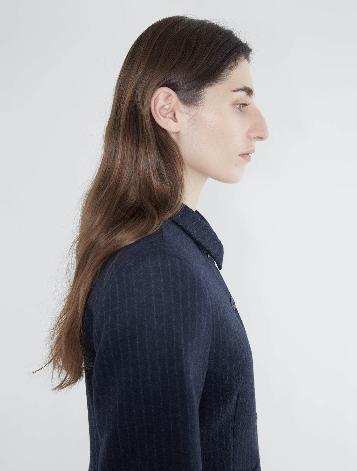 Mely fitted jacket tailored sleeves navy