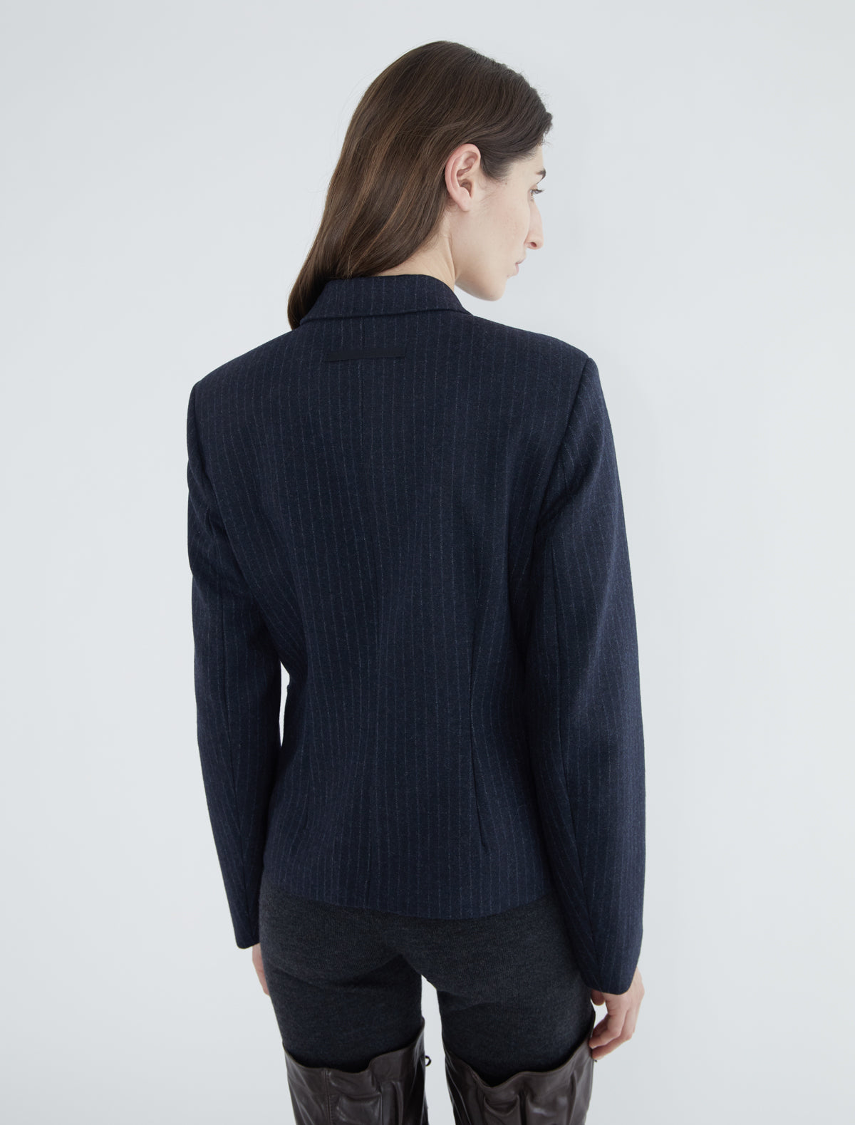 Mely fitted jacket tailored sleeves navy