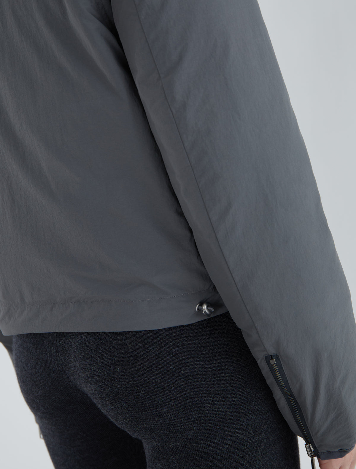 Wombat reversible nylon puffer jacket fluffy collar black