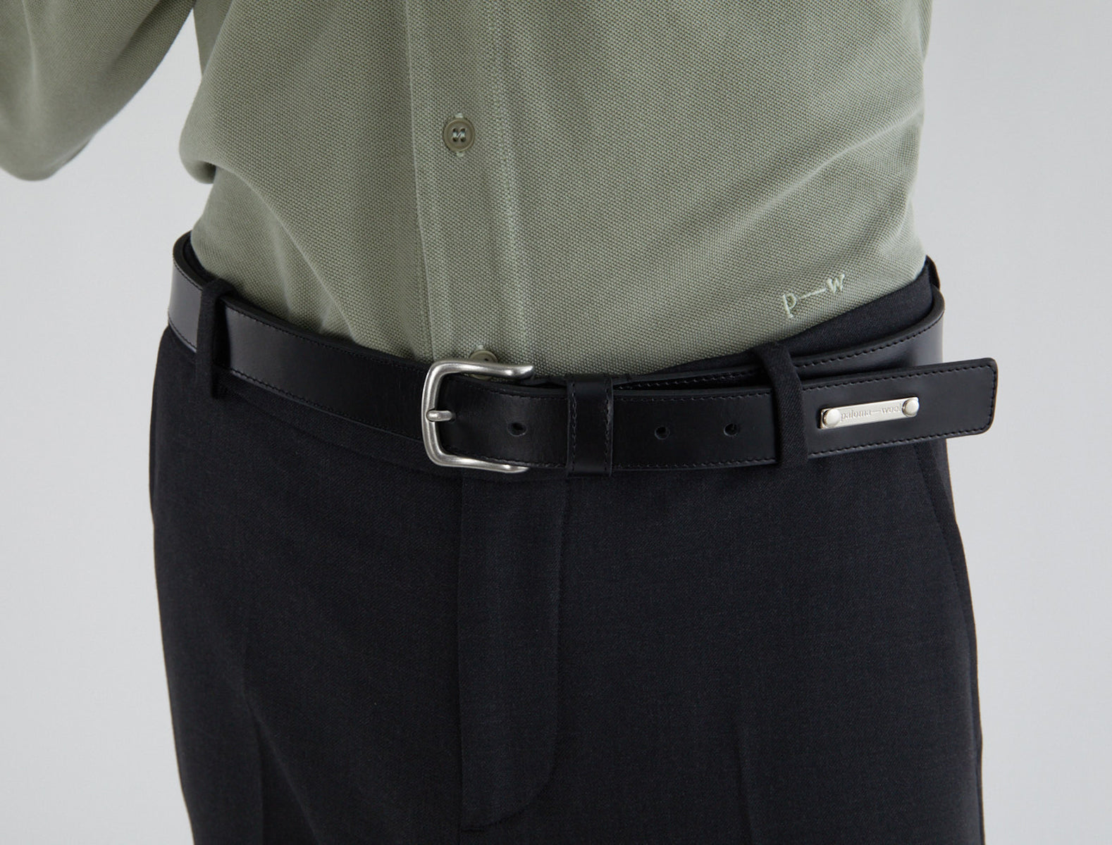 Fasir men belt personlizad plate black