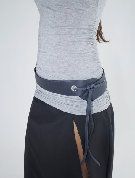 TROT-Navy belt with long leather straps – paloma wool