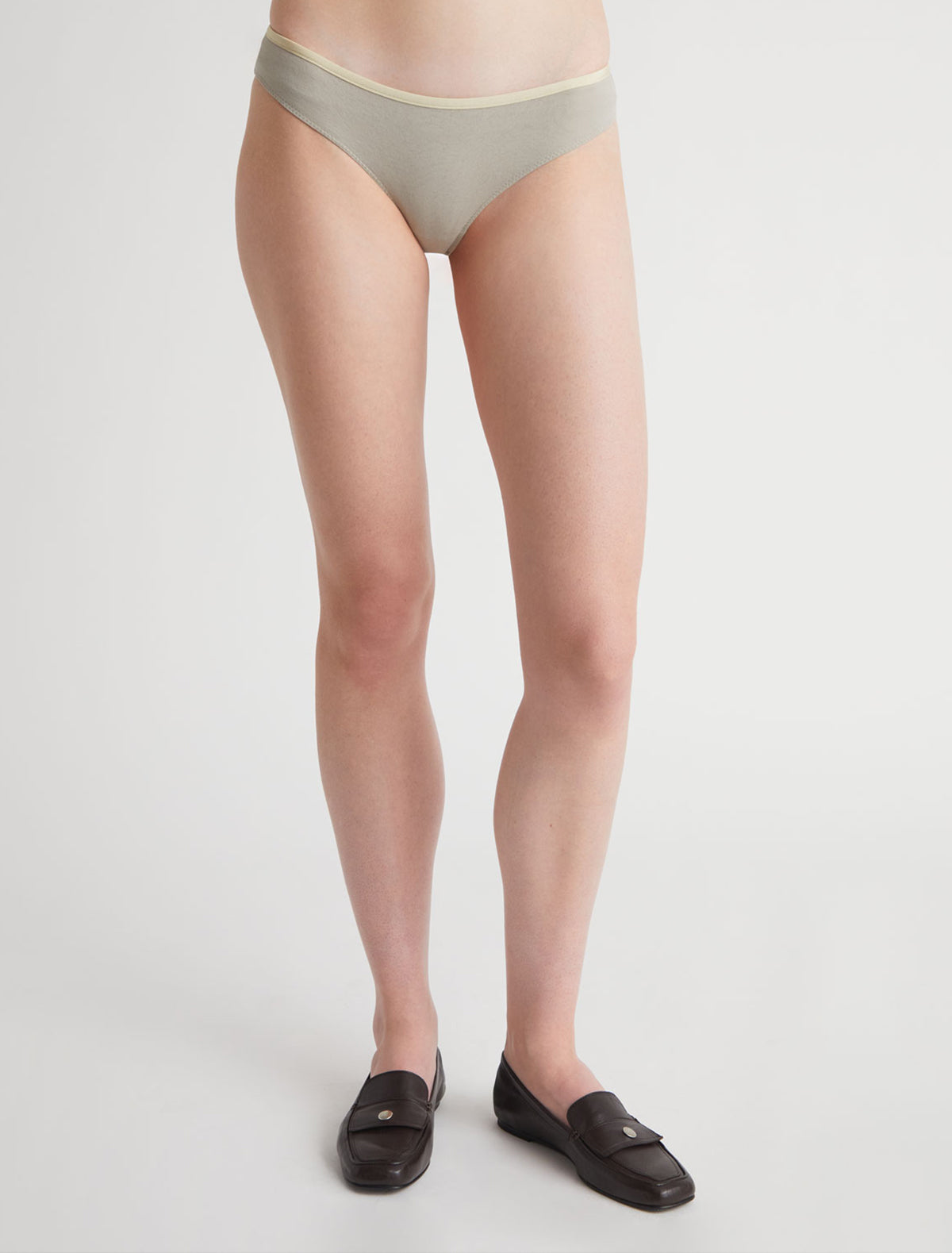 Cira ii low waisted briefs strap detailing ecru