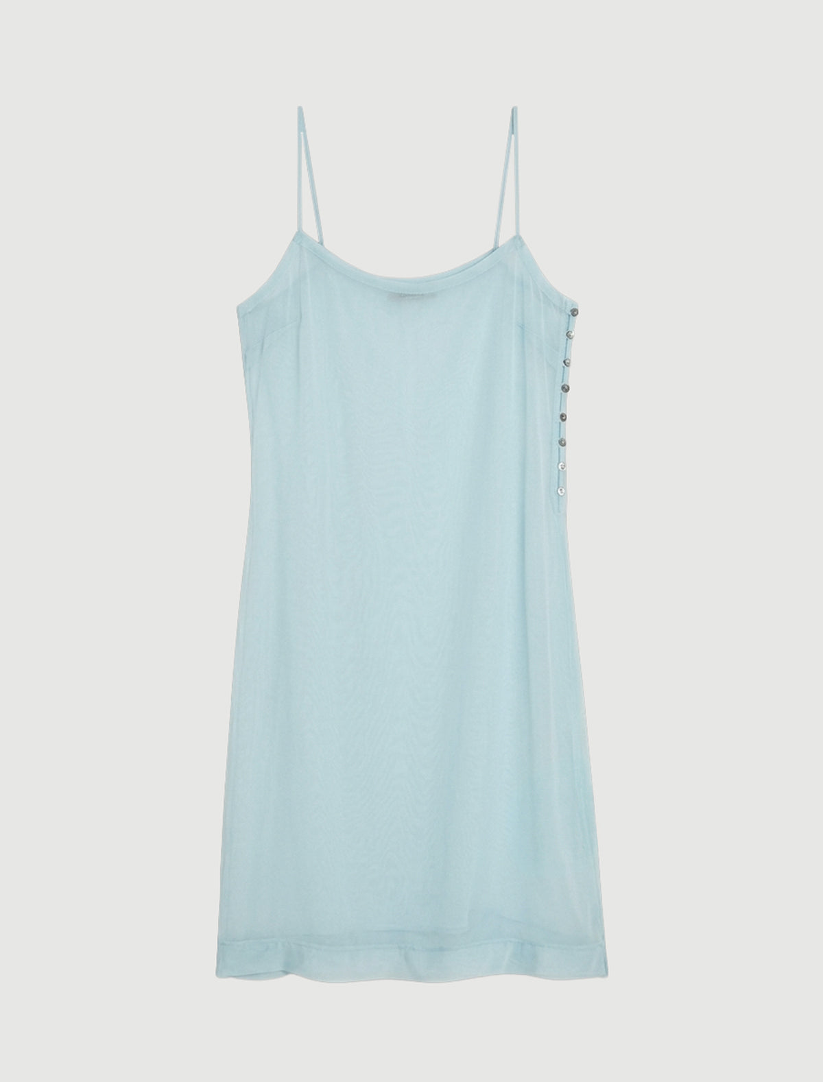Enos midi silk slip dress ruffle detail lightblue 2