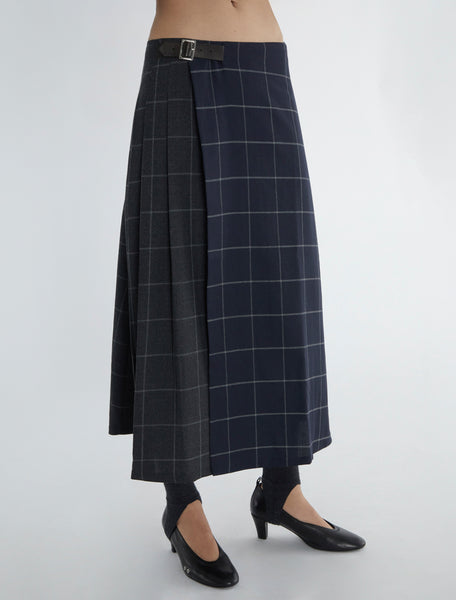 SIUSAN-Bicolor plaid long wrap-skirt – paloma wool