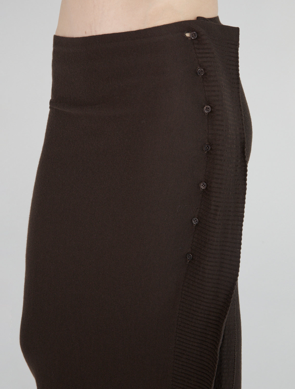 Charco wrap skirt side buttons brown