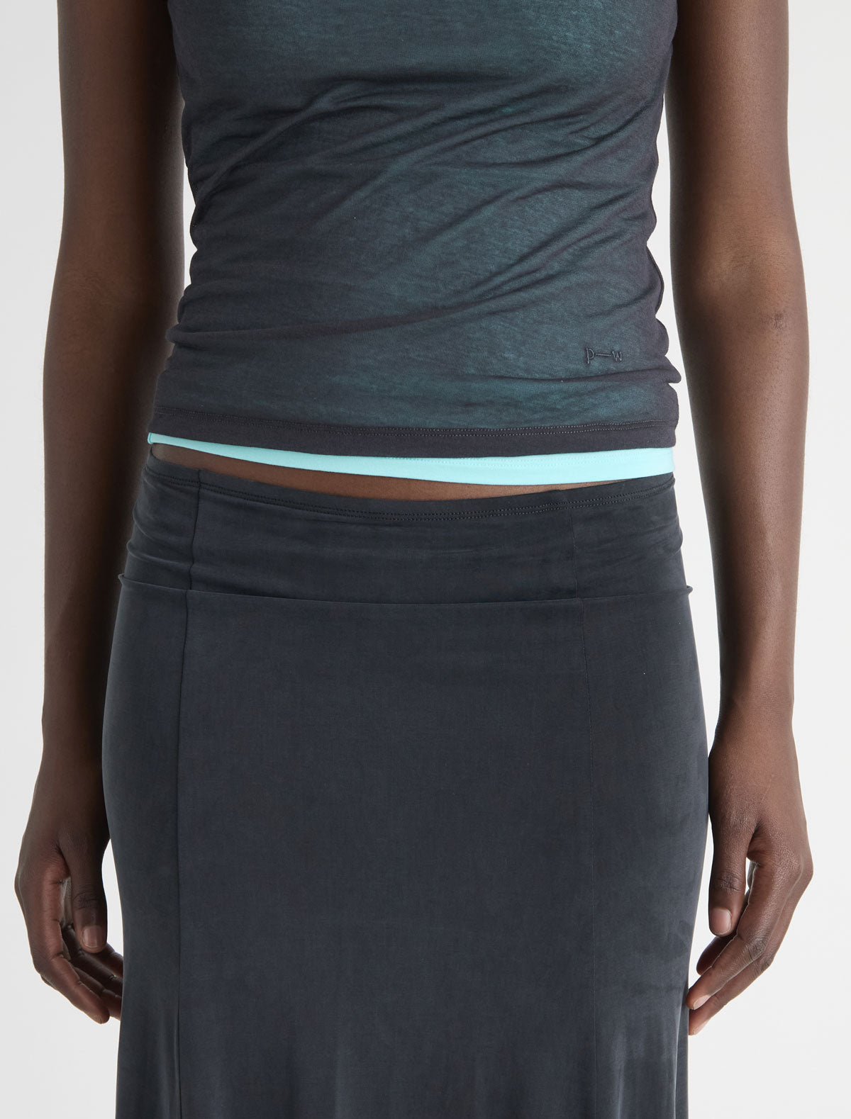 VICKY- Black flared cupro skirt – paloma wool