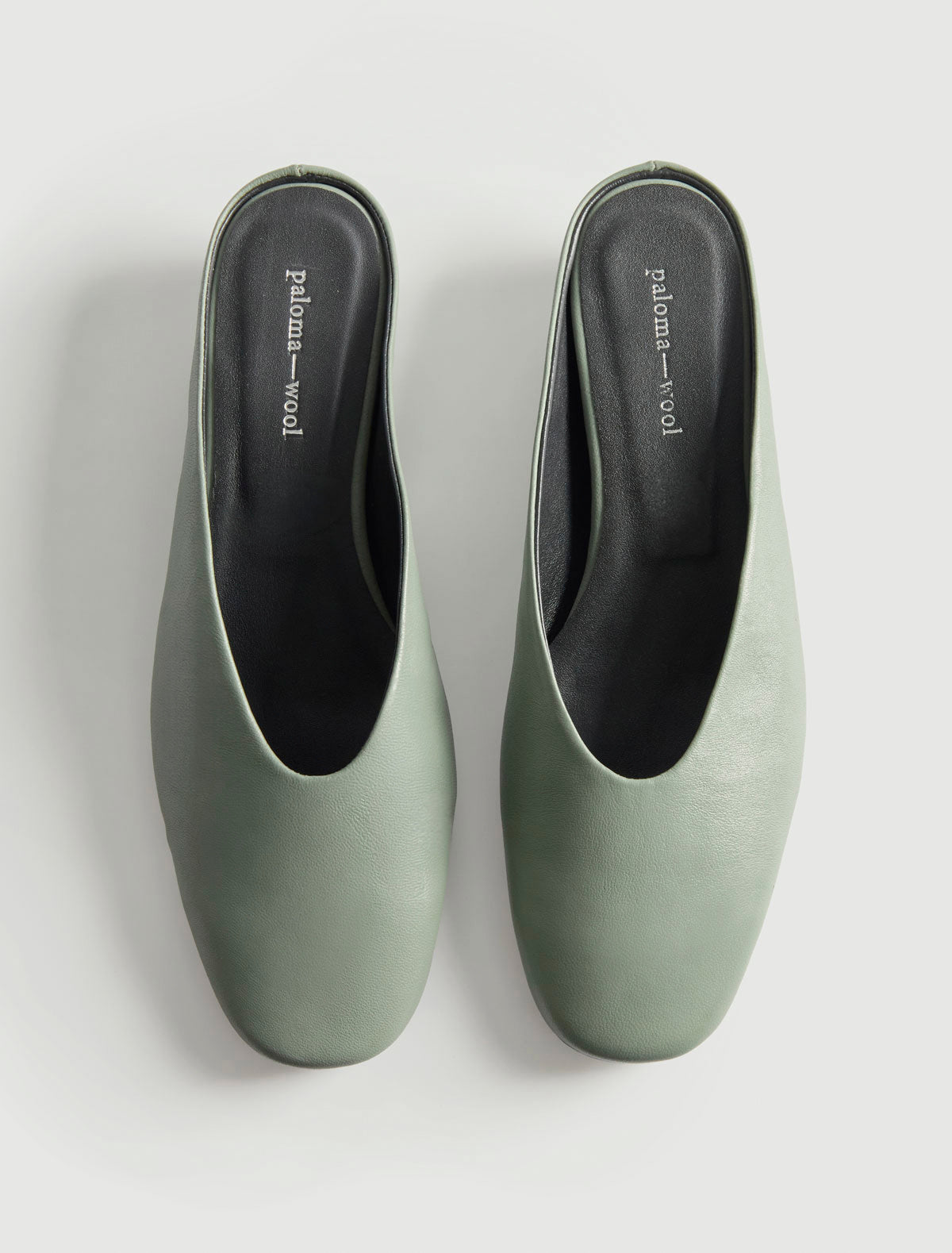 Fernanda round toe mule covered wedge lightgreen