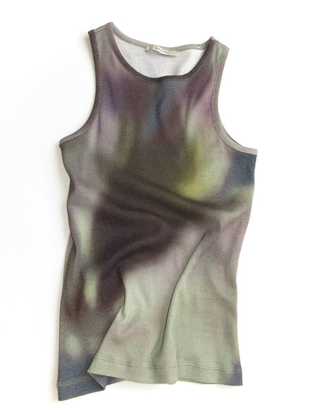 FLOE-Sleeveless ribbed top featuring blurred flower digital print