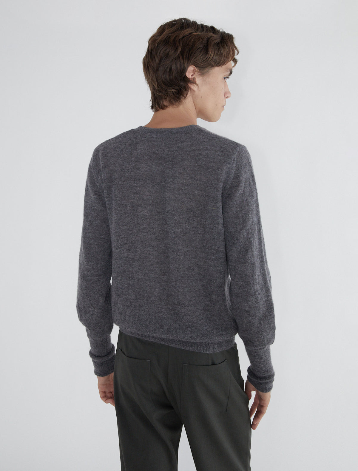 Cink b fitted men cardigan buttons puffed sleeves