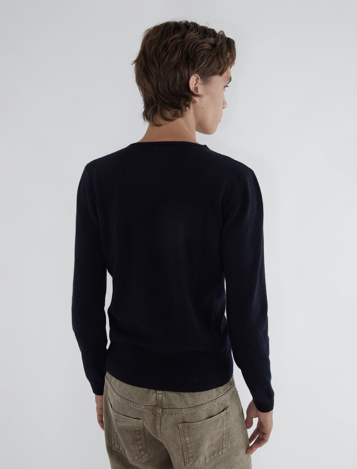 Donalti b men cardigan irregular button fastening navy