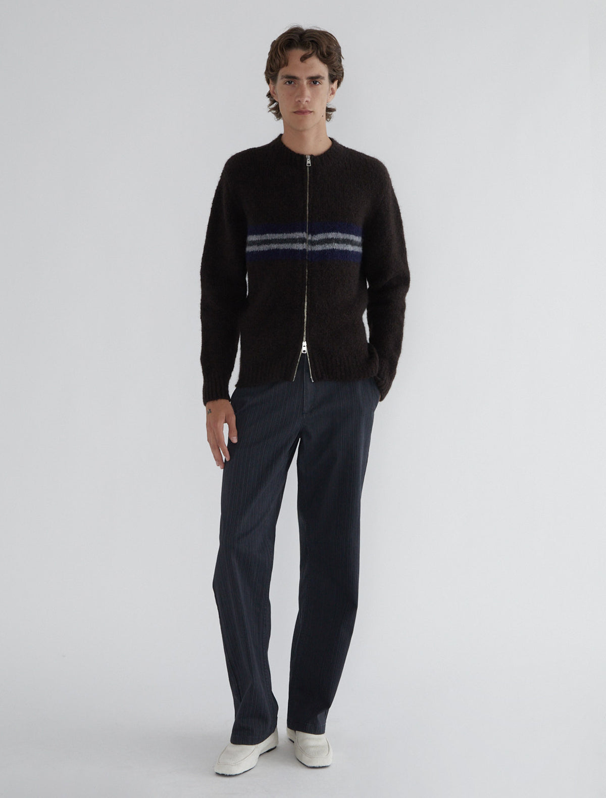 Penalti zip b men cardigan stripes