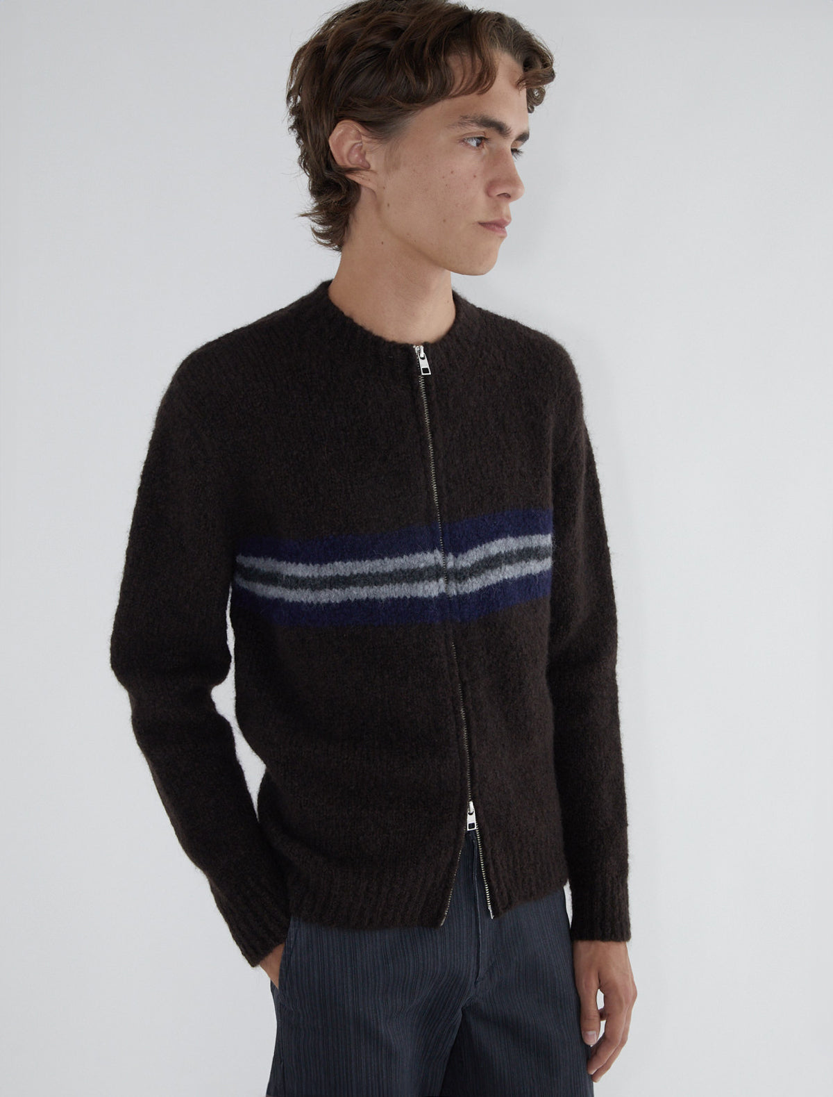 Penalti zip b men cardigan stripes