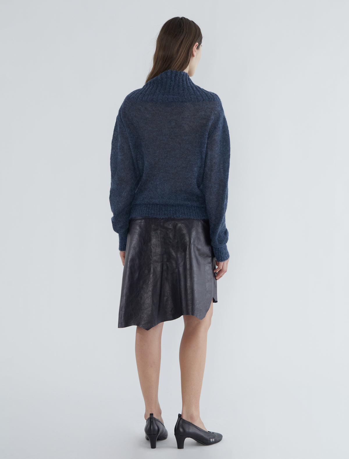 Sofre high neck ribed sweater navy