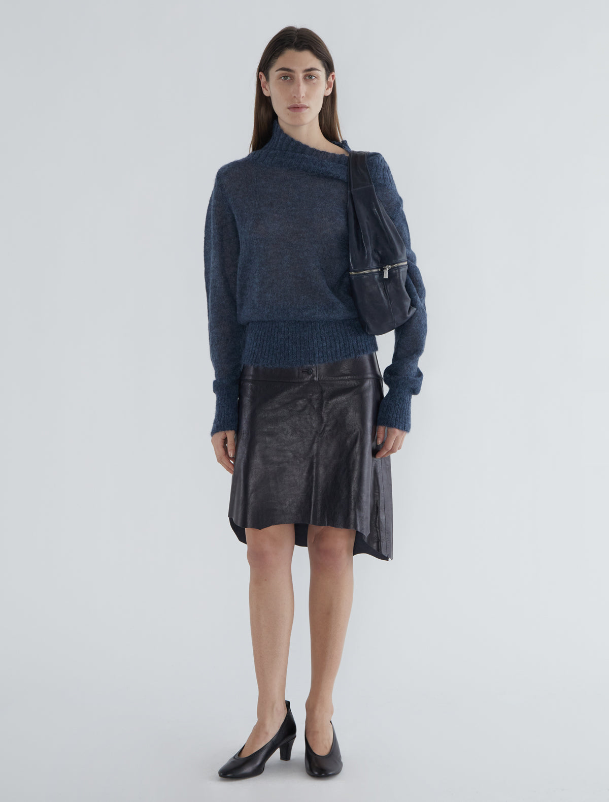 Sofre high neck ribed sweater navy