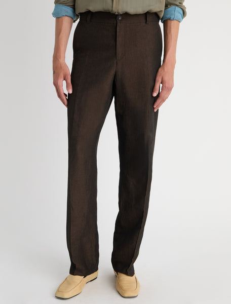 TTTMSW Polyester straight slacks（BROWN） LANE-Dark brown straight men's suit pants – paloma wool