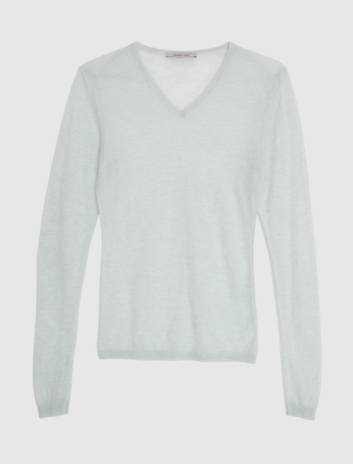 LOSA - Light blue long-sleeve sheer sweater with a V-neck – paloma