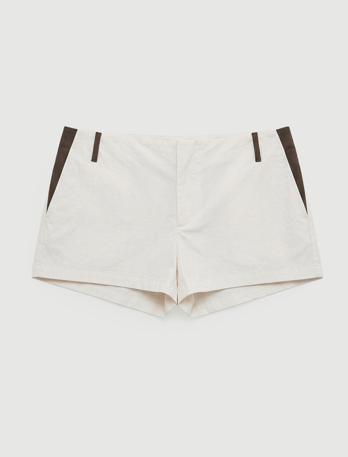Masip low rise nylon shorts side pockets denim details white