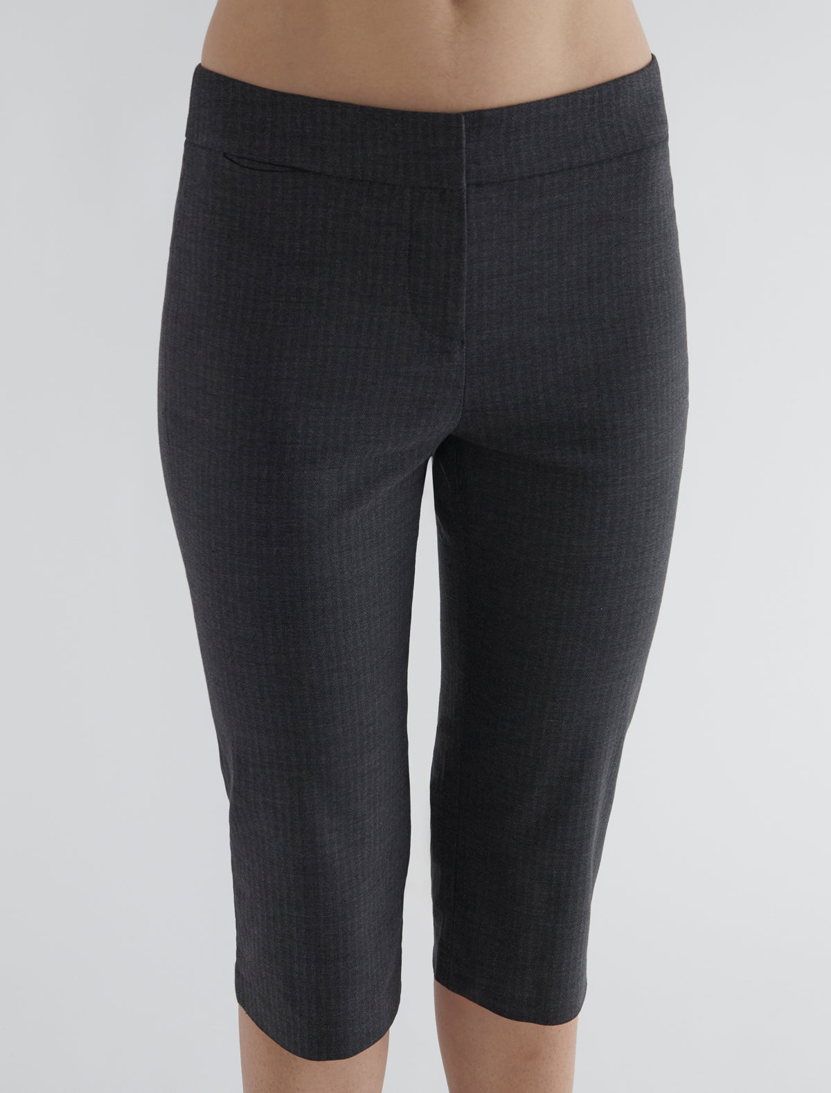 Durban capri pants crease line suit fabric grey