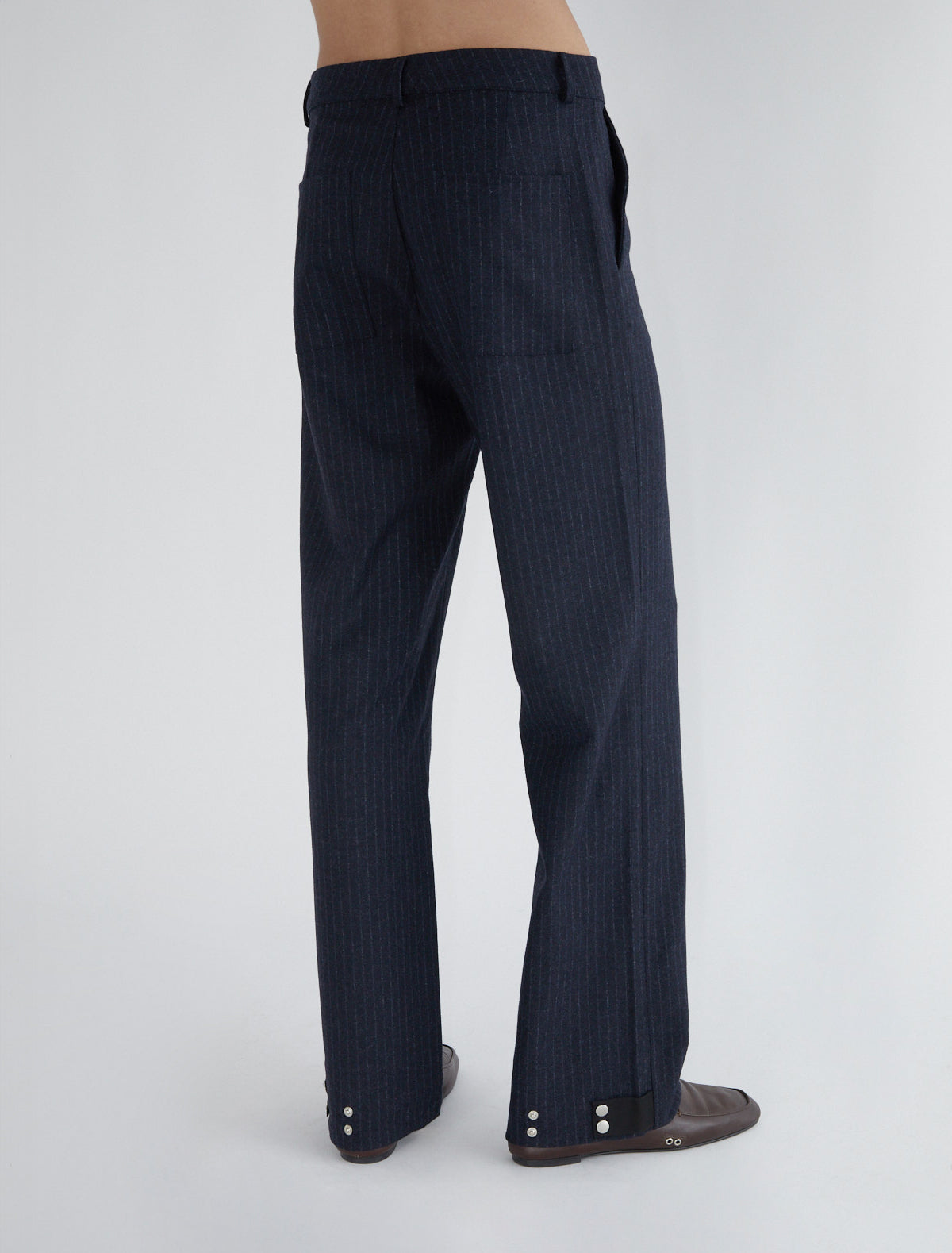 ARZE-Men's trousers with a black tab detail and snap buttons at