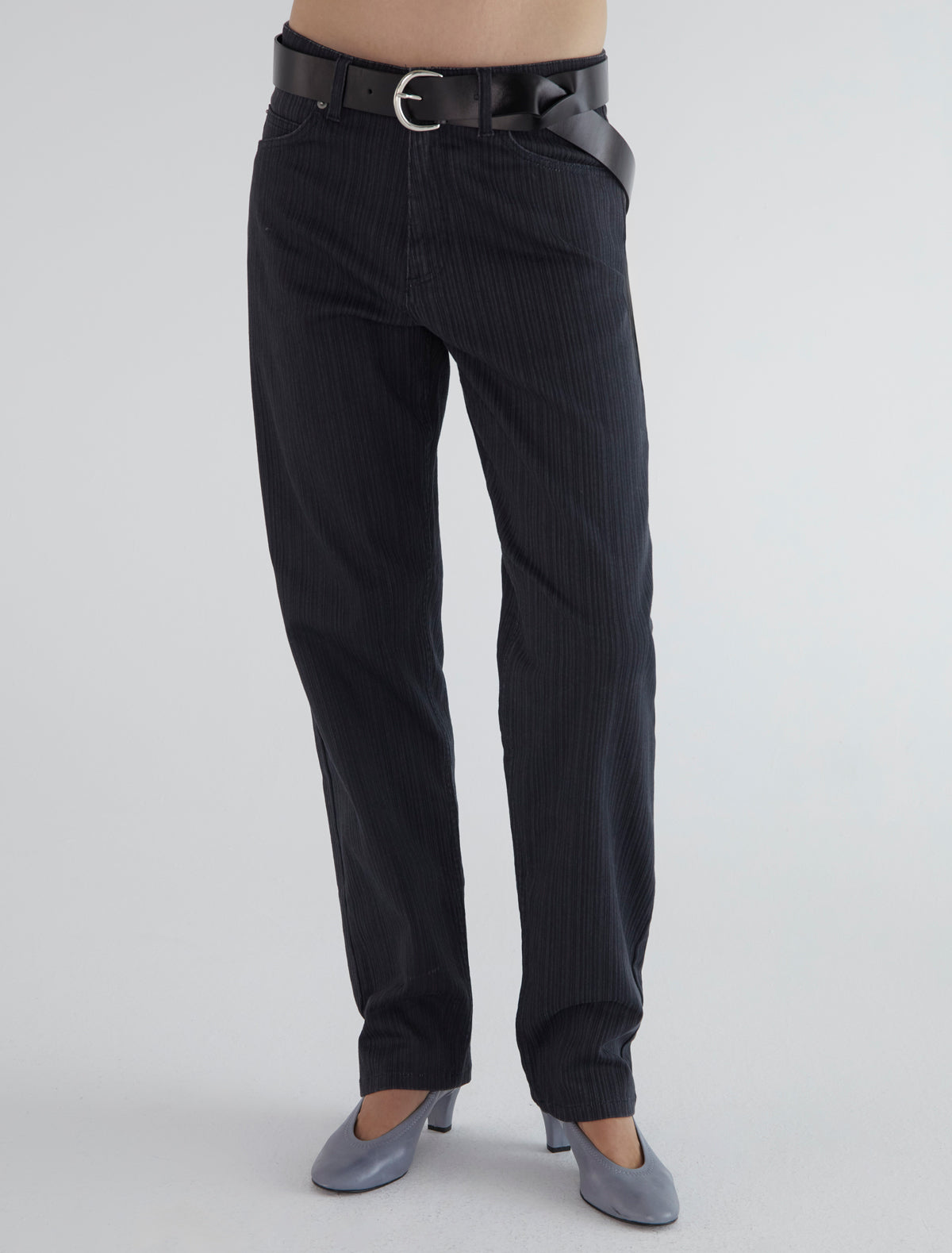 Brom five pocket pants cotton stripes grey