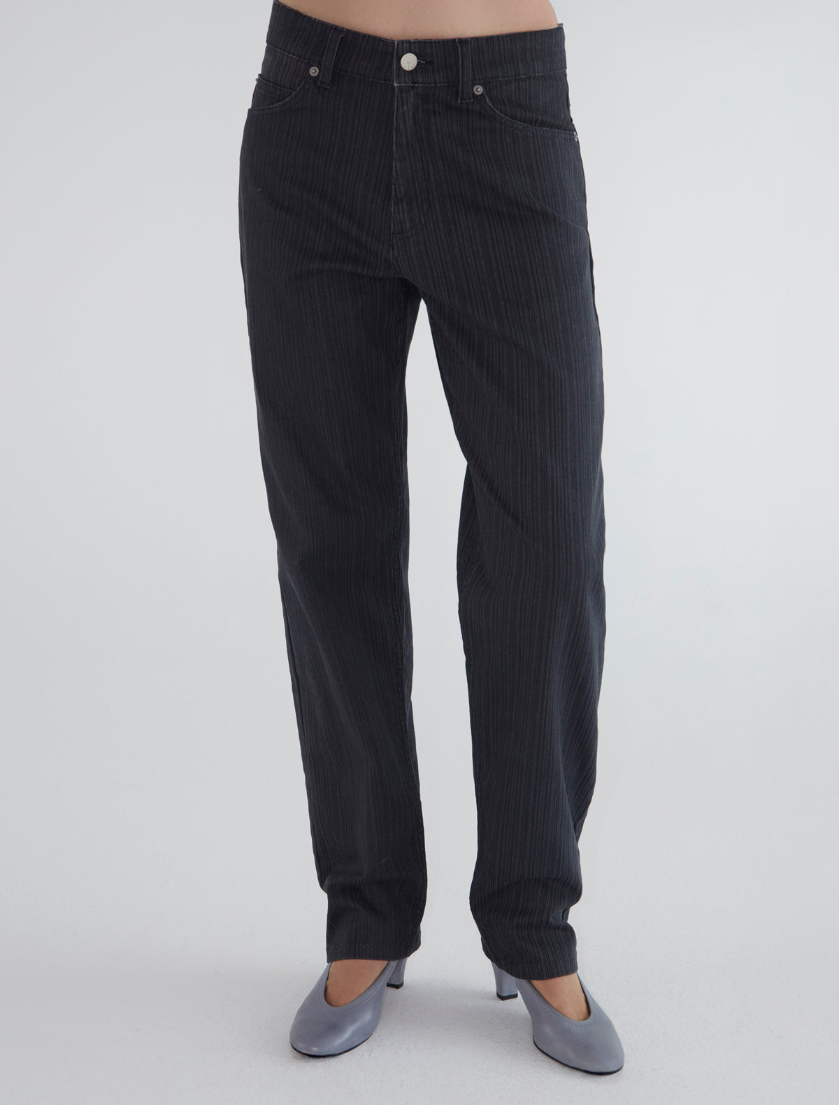 Brom five pocket pants cotton stripes grey