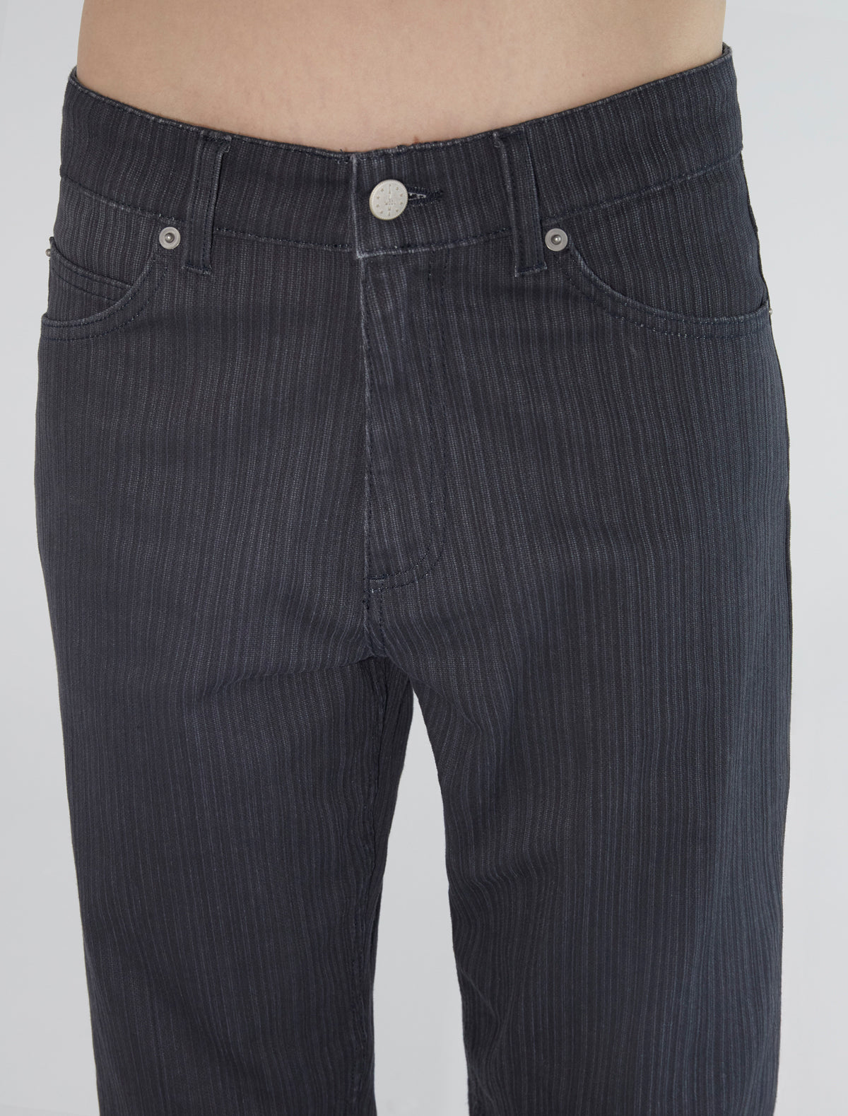 Brom five pocket pants cotton stripes grey