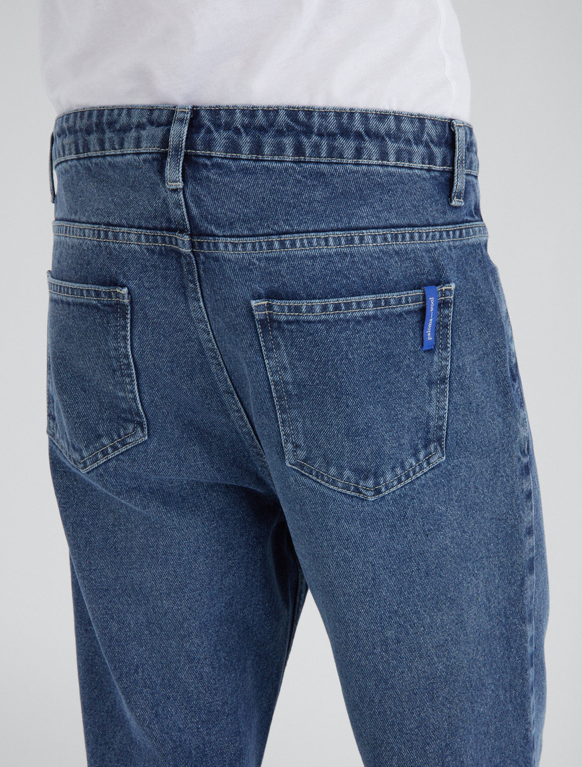 Crowd b studded men denim pants blue2025
