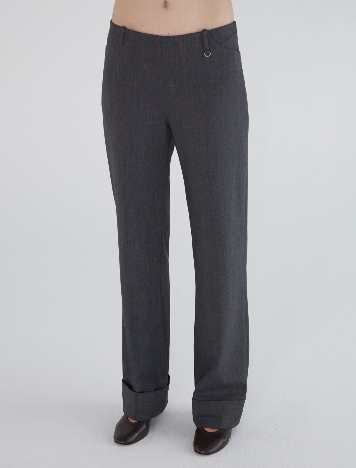 Lomba pants wide hem belt loop grey