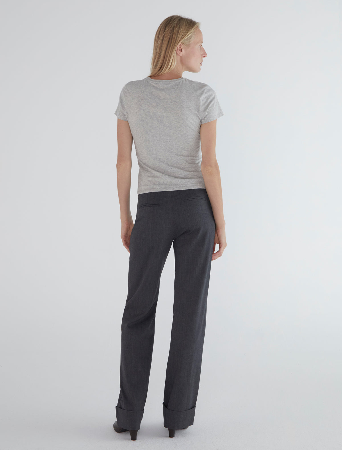 Lomba pants wide hem belt loop grey