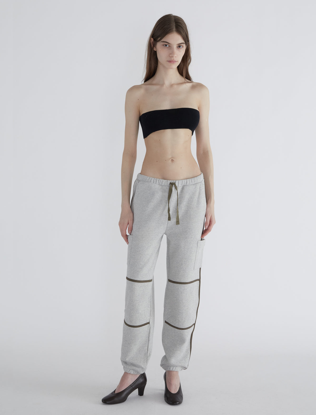 Magik fleece trousers faux leather piping