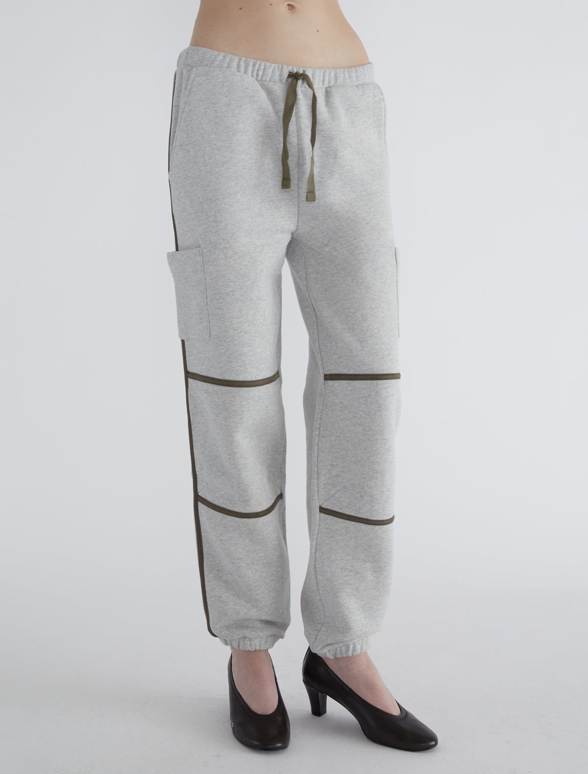 Magik fleece trousers faux leather piping