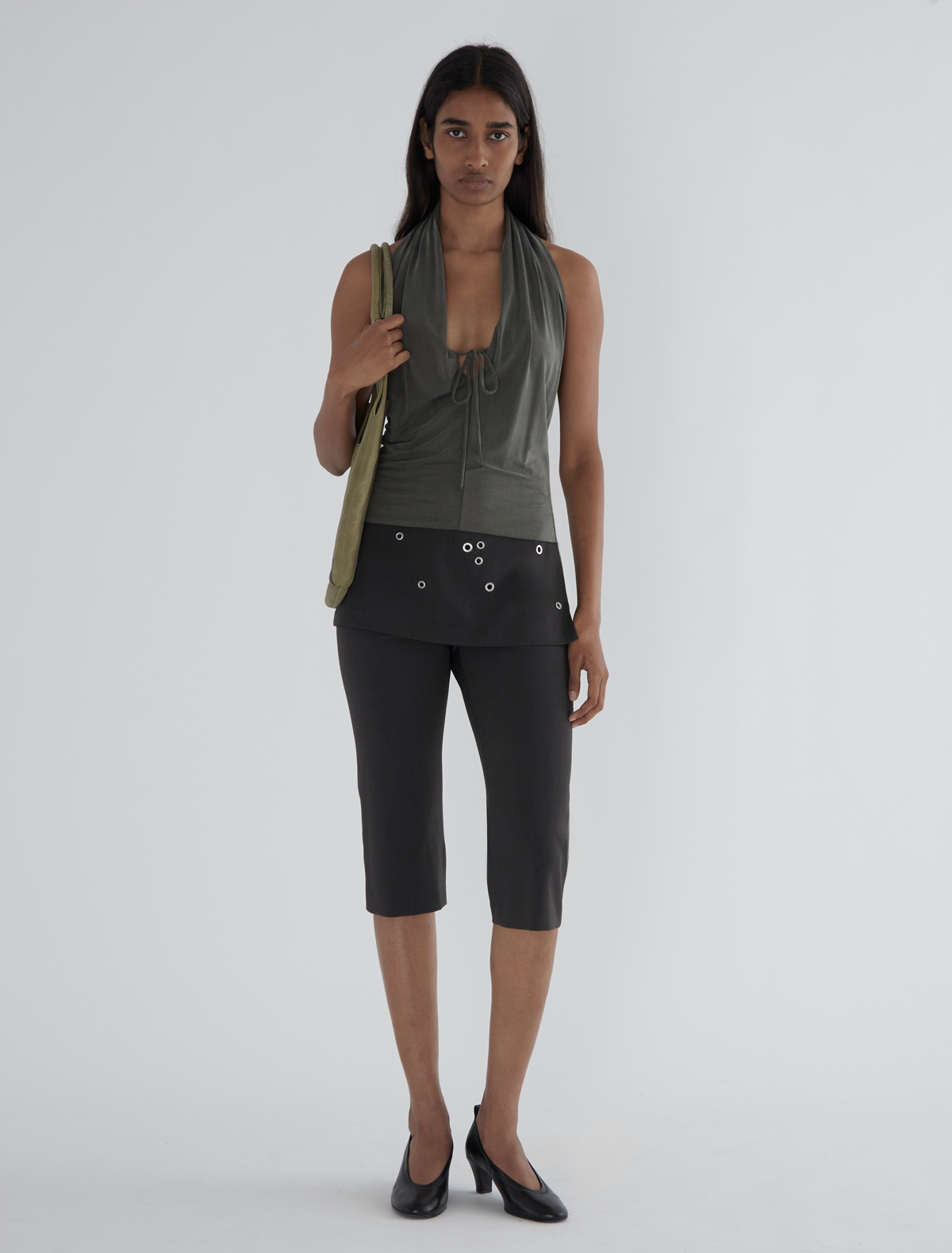 Quino capri trousers overskirt eyelets
