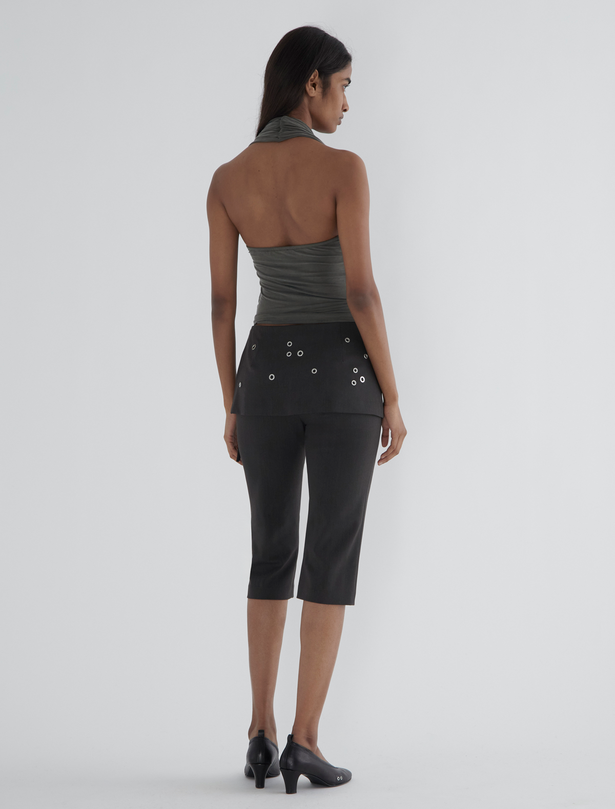 Quino capri trousers overskirt eyelets