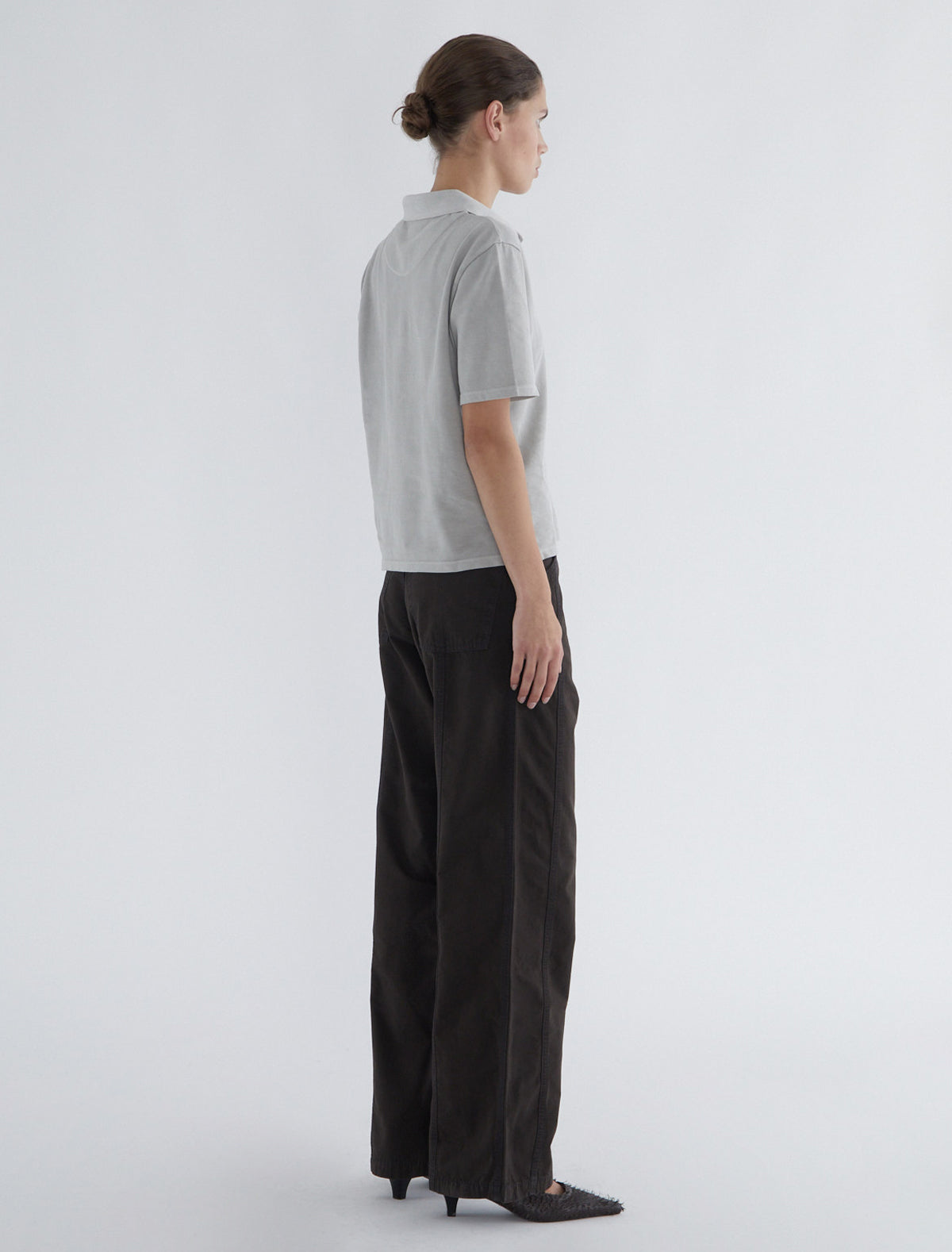 Reyn cotton pants forward seam contrast colored stitching