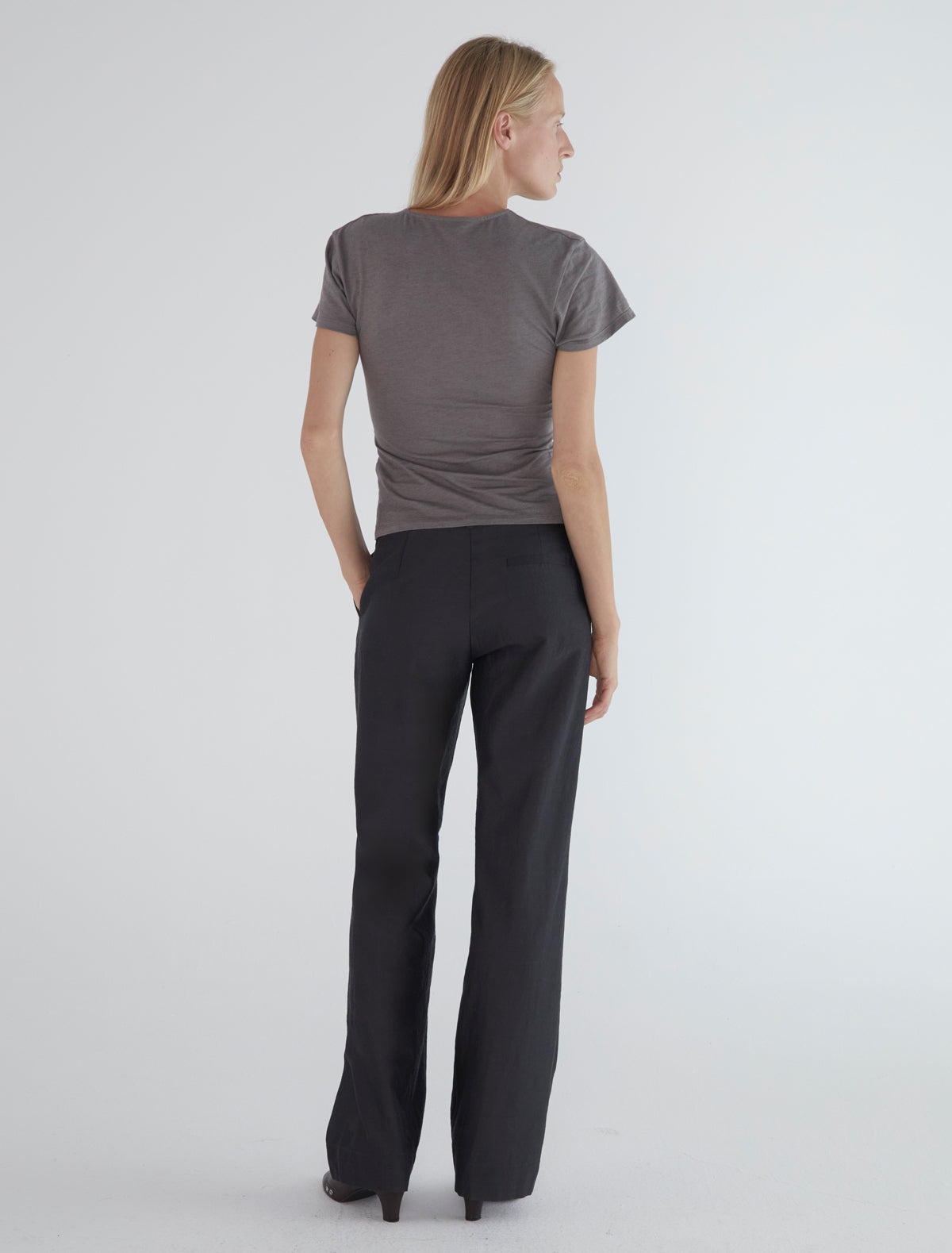 Hazzard tshirt draped neckline adjustable waist lightgrey