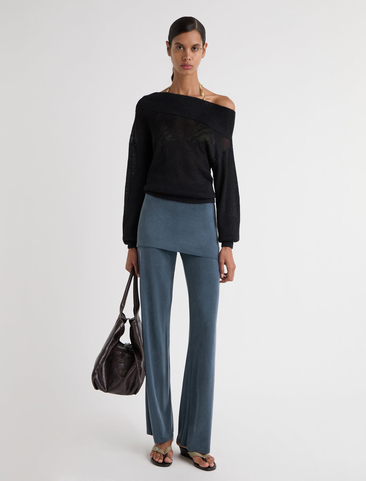 Alexia pants miniskirt cupro pants nileblue
