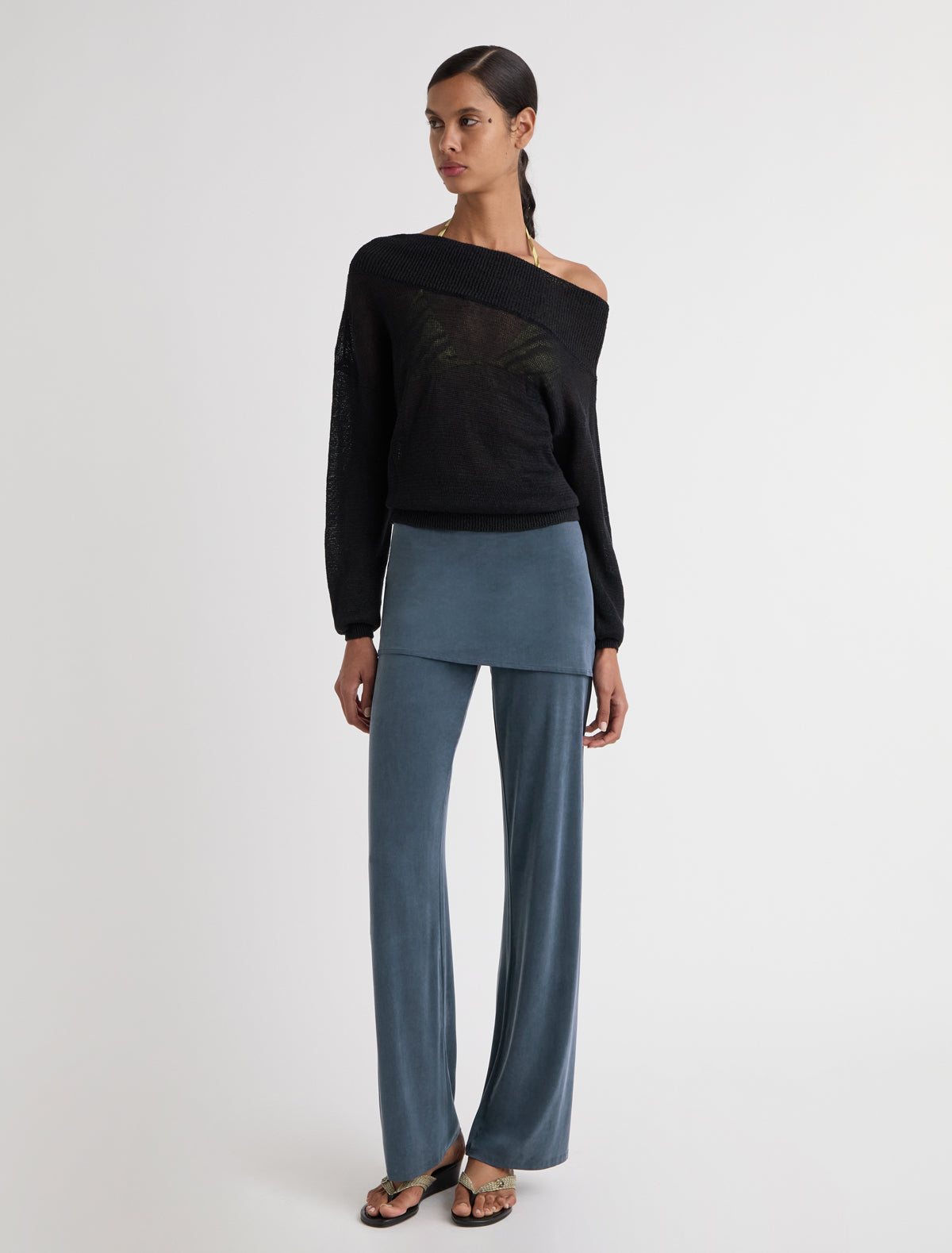 Alexia pants miniskirt cupro pants nileblue