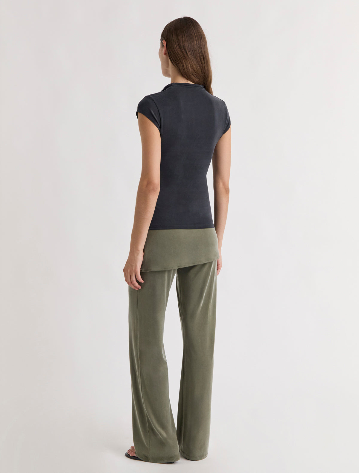 ALEXIA- khaki stitched cupro pants and mini-skirt piece – paloma wool