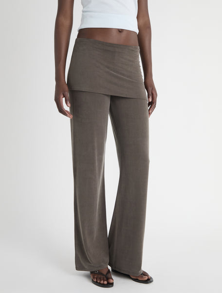 ALEXIA- Brown stitched cupro pants and mini-skirt piece – paloma wool