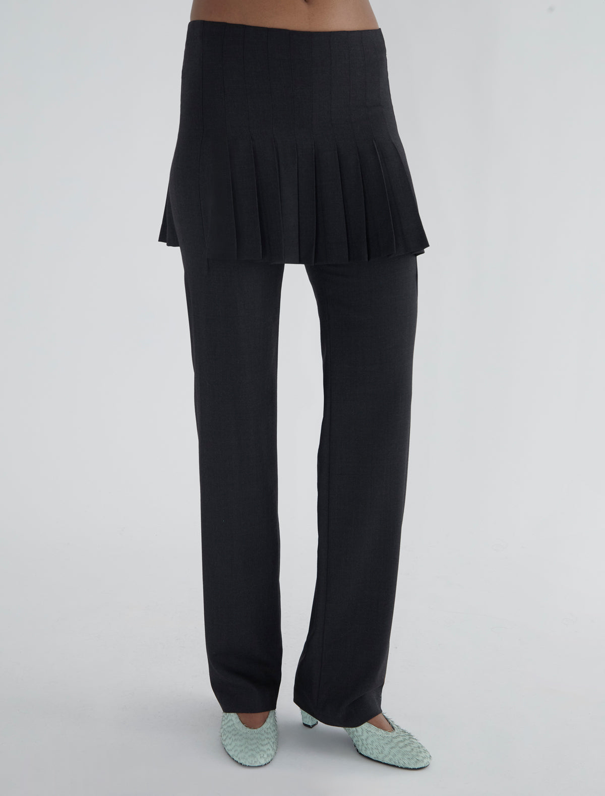 Andrale trousers pleated semi skirt overlay