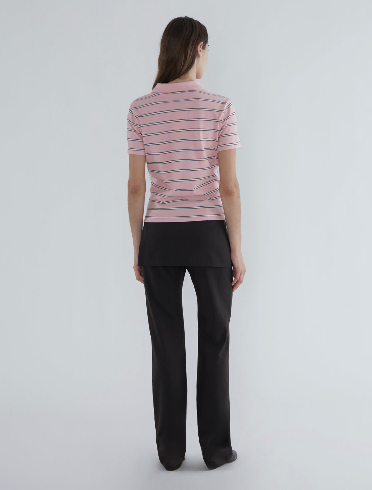 ARCHIVE-Brown mid-rise pants with overlapping fixed mini hip skirt