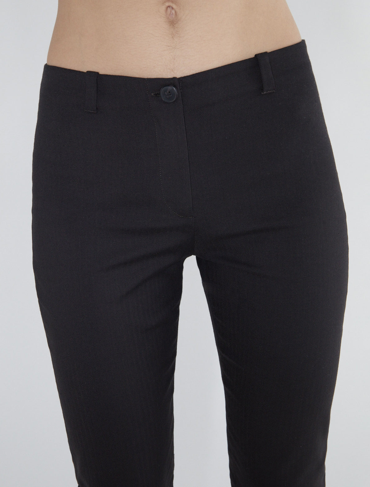 Liu suit fabric pants wrinkle hem brown