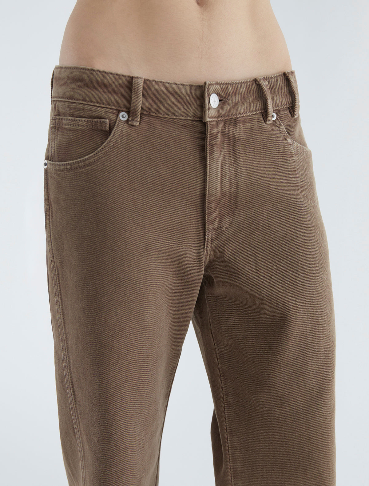 Reyno garment dyed pants brown