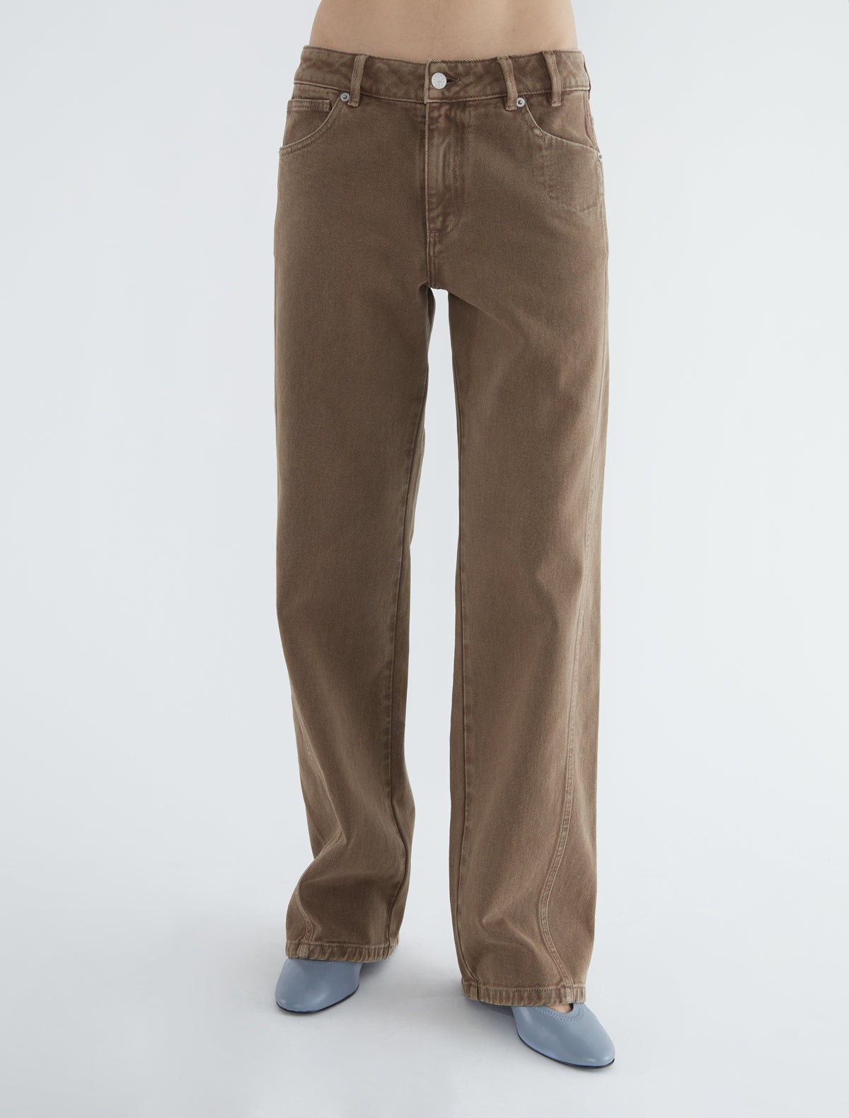Reyno garment dyed pants brown