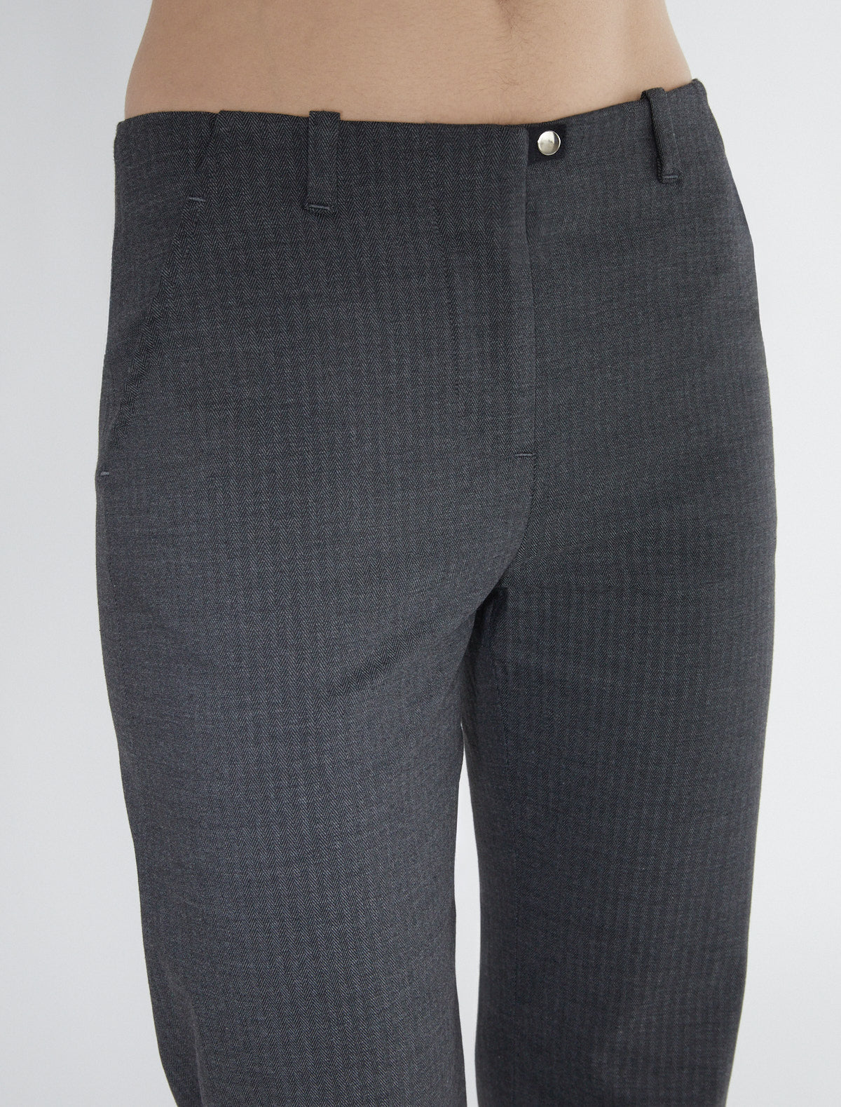 Sil suit fabric straight pants grey