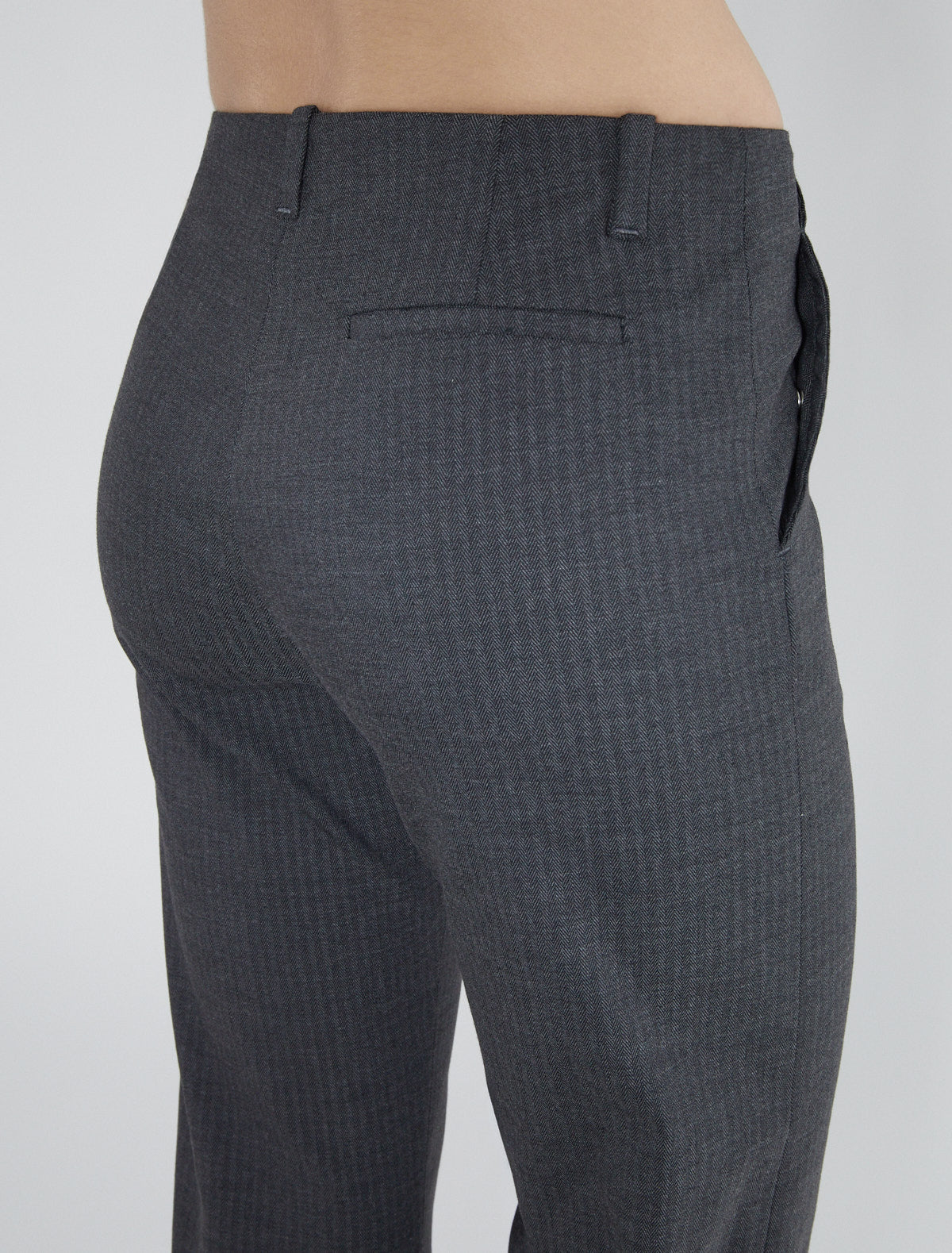 Sil suit fabric straight pants grey